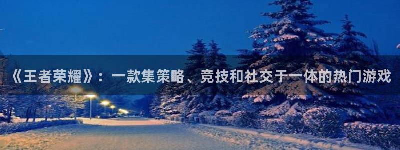 长征娱乐注册官方登录app：《王者荣耀》：一款集策略、竞技和